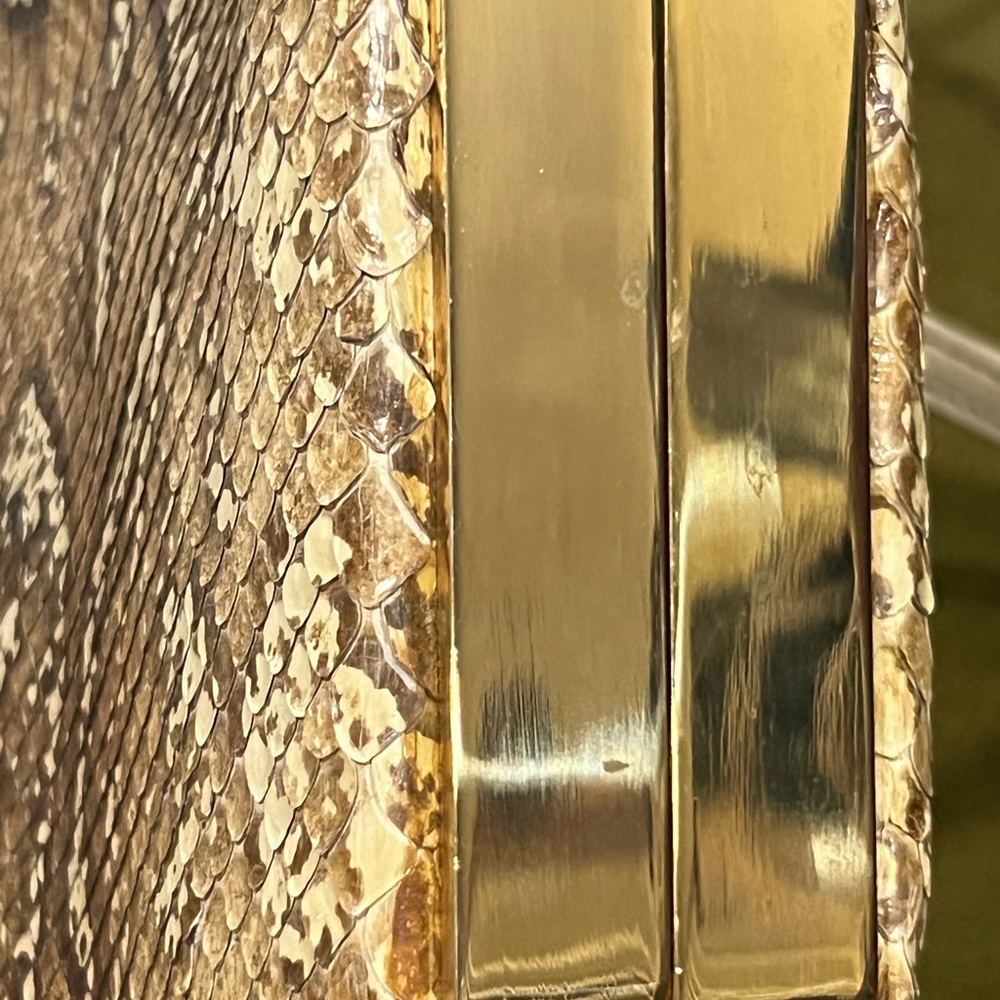 Genuine Python And Brass Shoulder Bag - image 6